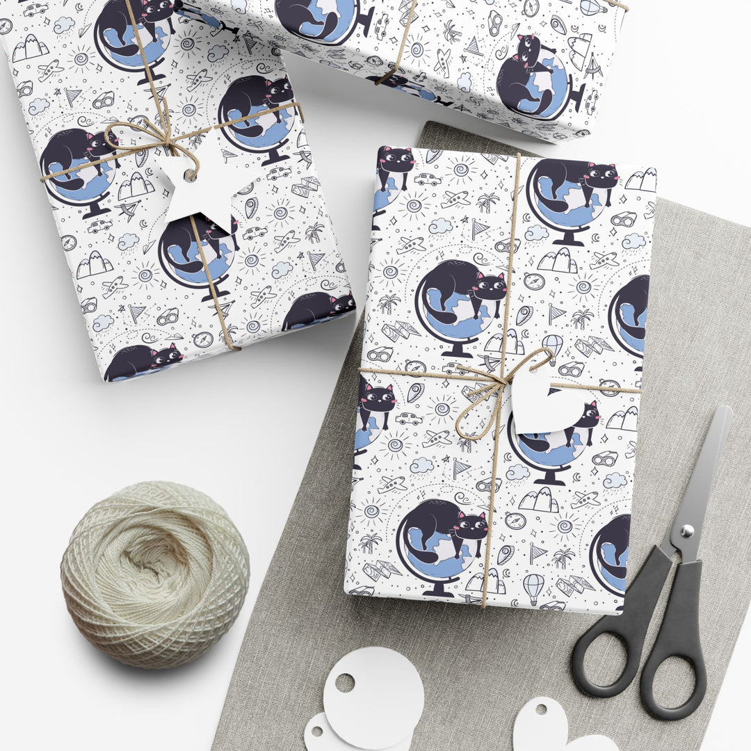 Geography Cat Gift Wrap