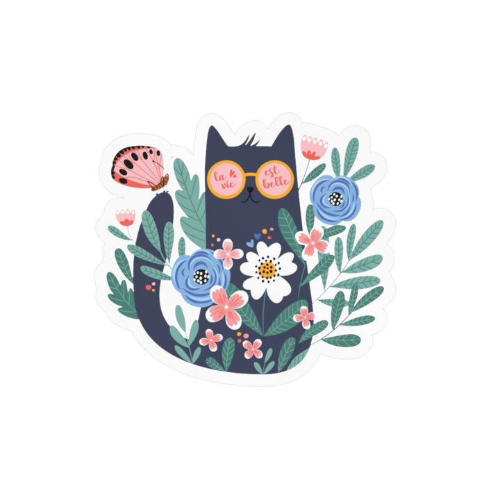 Flower Garden Cat Sticker