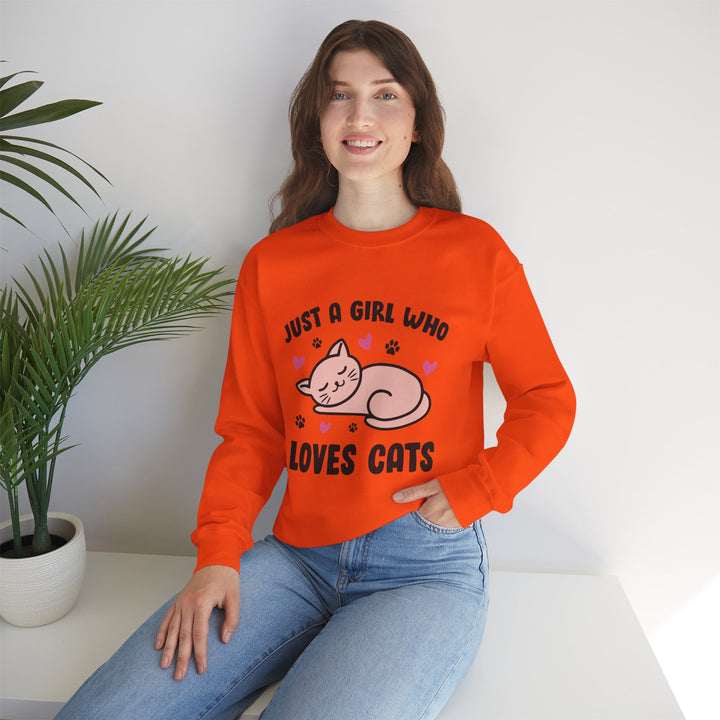 Girl Who Loves Cats Crewneck Sweatshirt