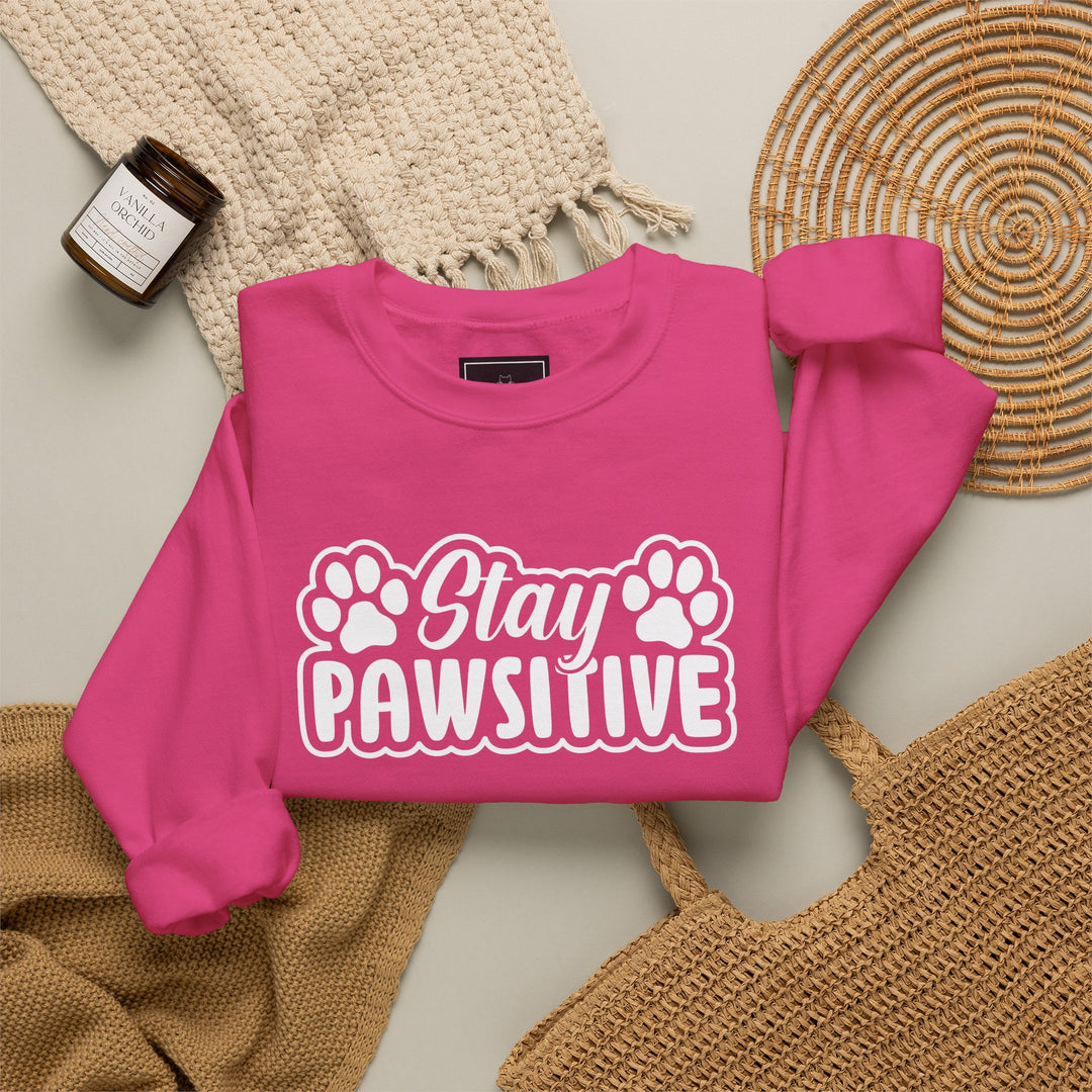 Stay Pawsitive Unisex Crewneck Sweatshirt