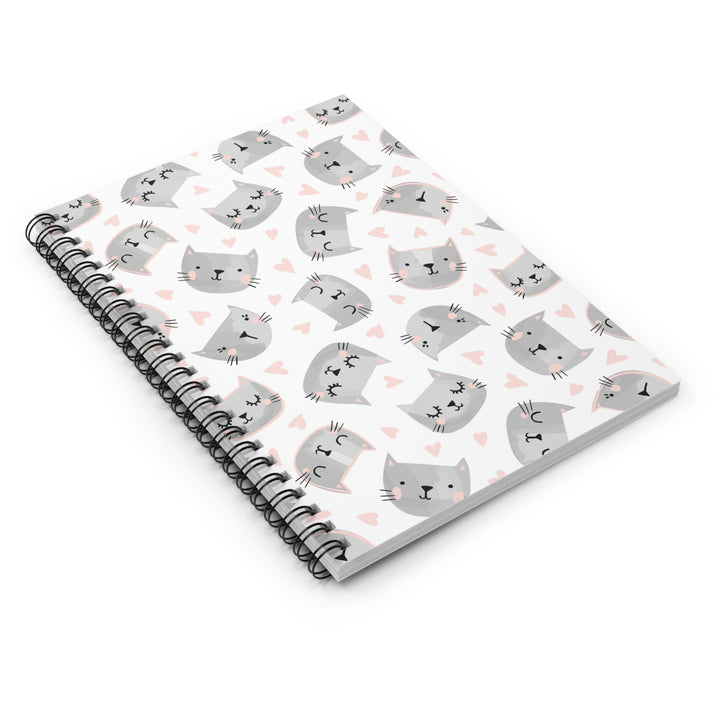 Sweet Gray Kitty Spiral Notebook