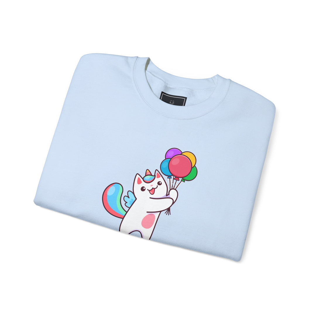 Caticorn and Balloons Unisex Crewneck Sweatshirt