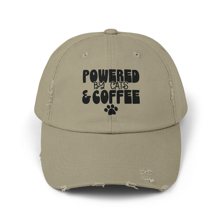 Cats and Coffee Unisex Distressed Hat