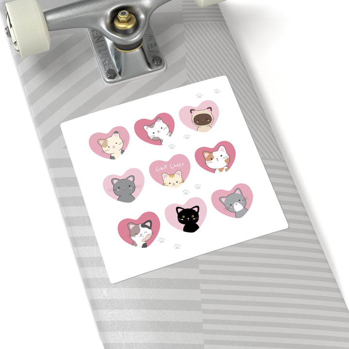 Cat Heart Square Sticker