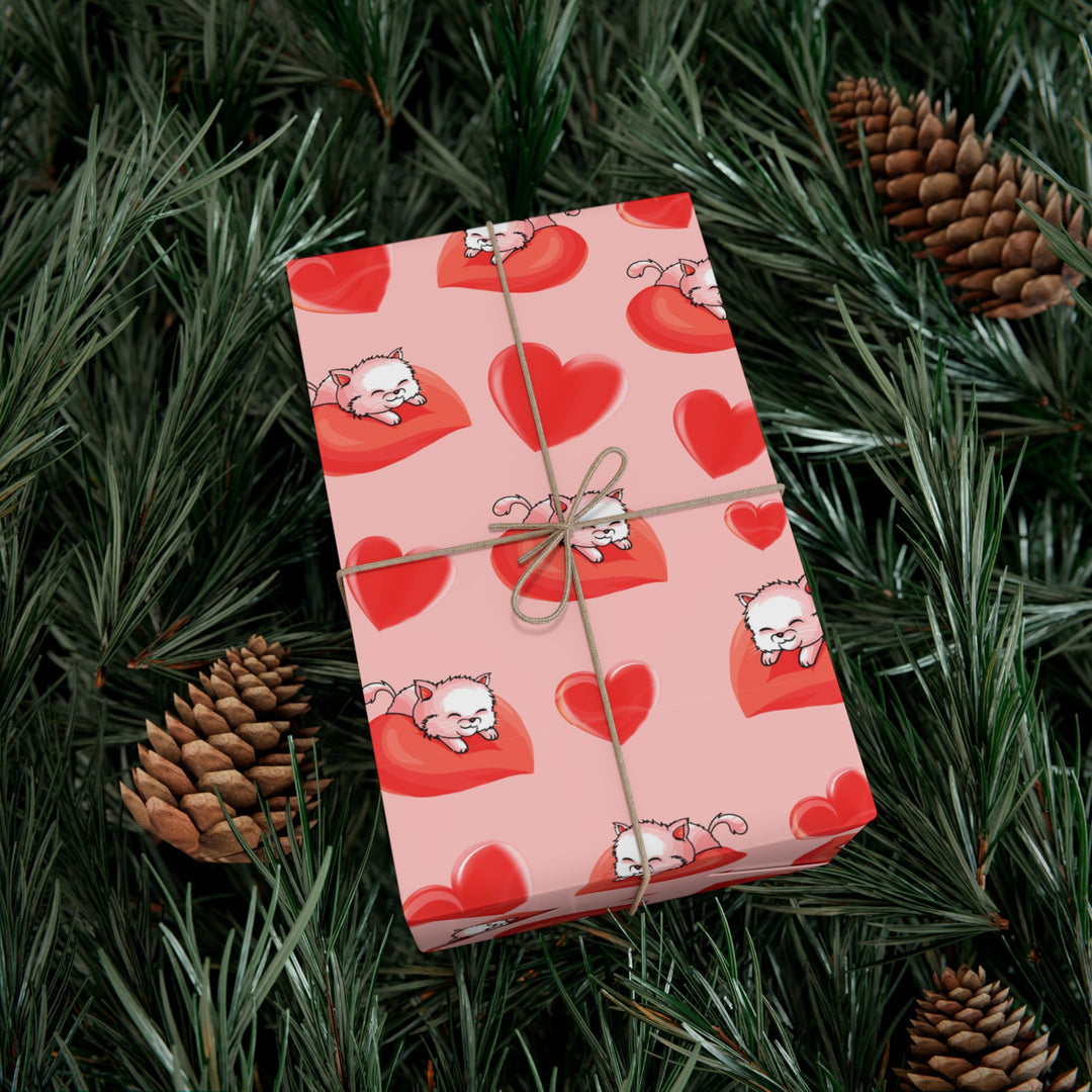 Cats on a Heart Cushion Gift Wrap
