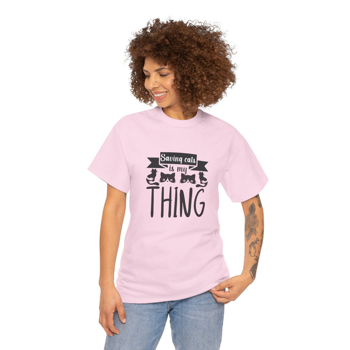 Saving Cats Is My Thing Cotton Tee