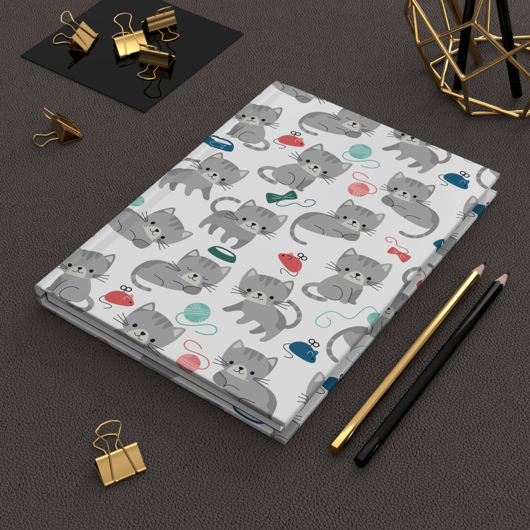 Playful Gray Kitten Hardcover Journal