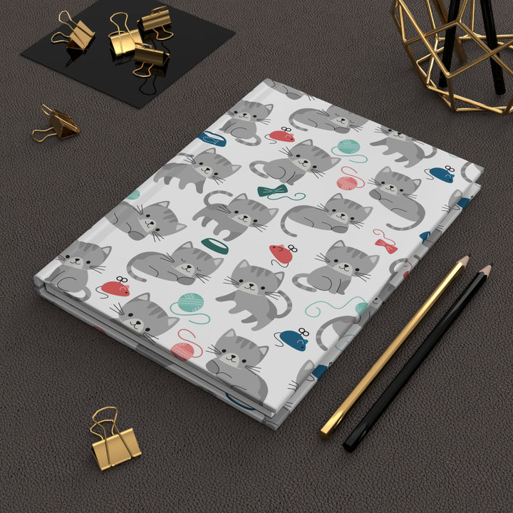 Playful Gray Kitten Hardcover Journal