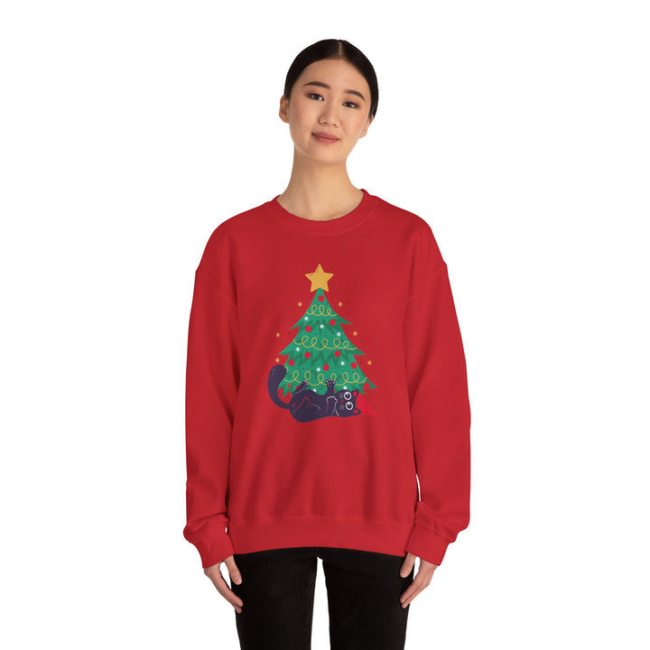 Mischievous Christmas Kitty Crewneck Sweatshirt