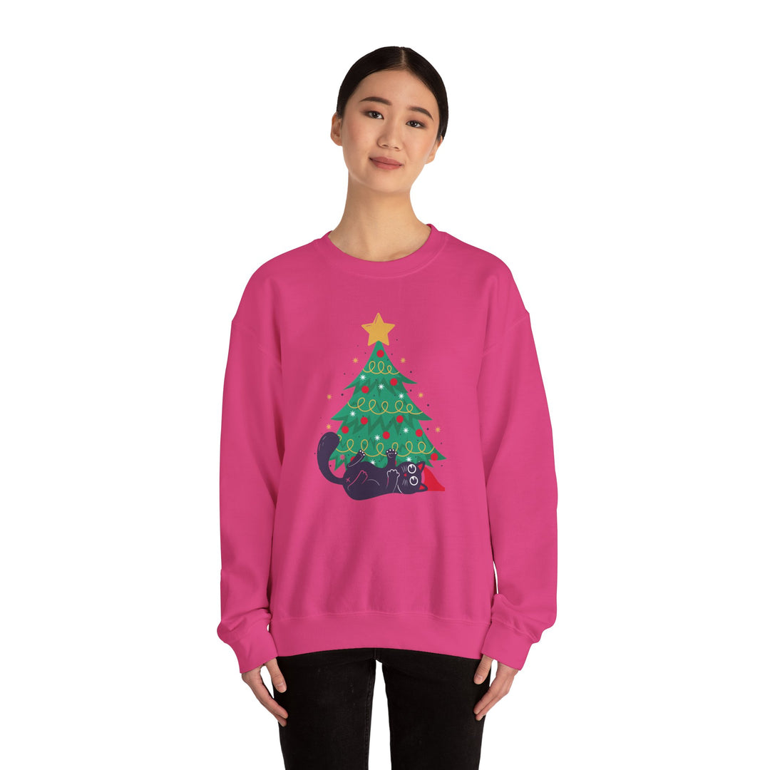 Mischievous Christmas Kitty Crewneck Sweatshirt