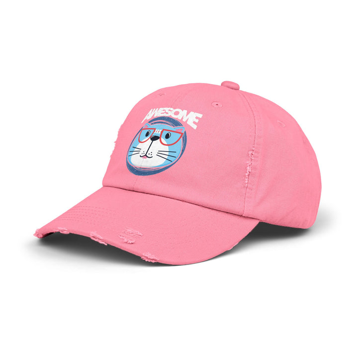 Awesome Cat Unisex Distressed Hat