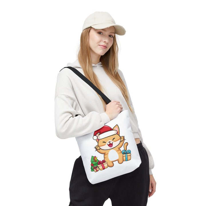 Happy Santa Cat Tote Bag