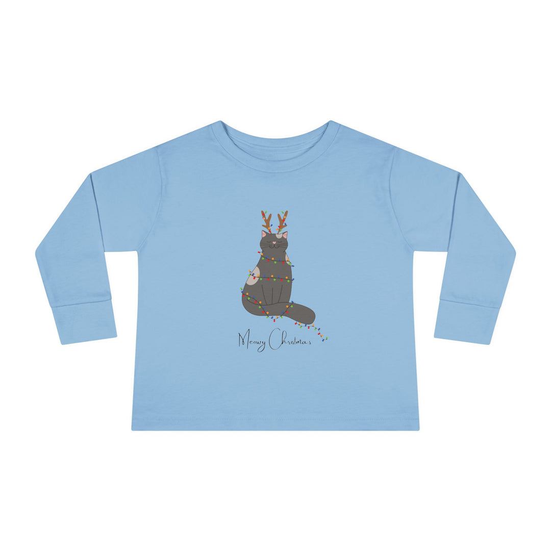 Bright Christmas Cat Toddler Long Sleeve Tee