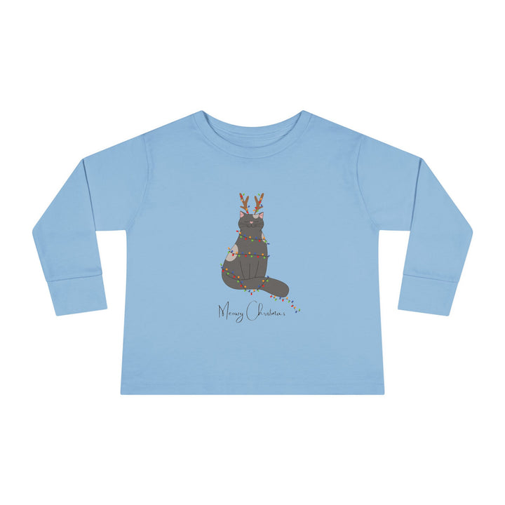 Bright Christmas Cat Toddler Long Sleeve Tee