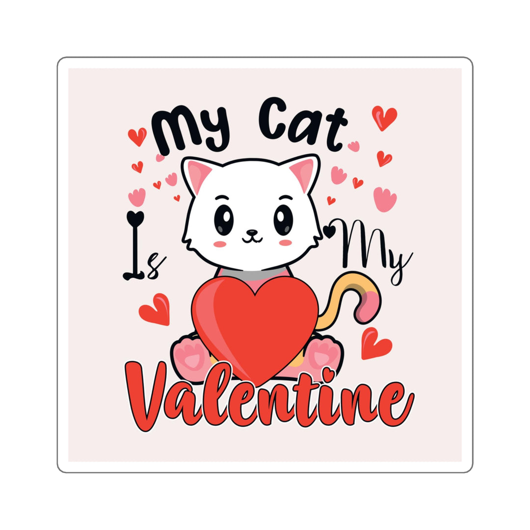 Cat is My Valentine Square Sticker