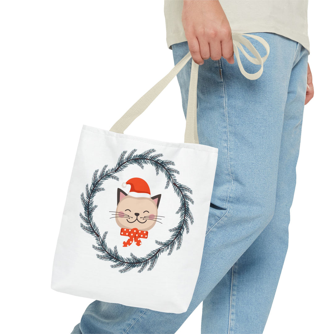 Vintage Christmas Cat Tote Bag