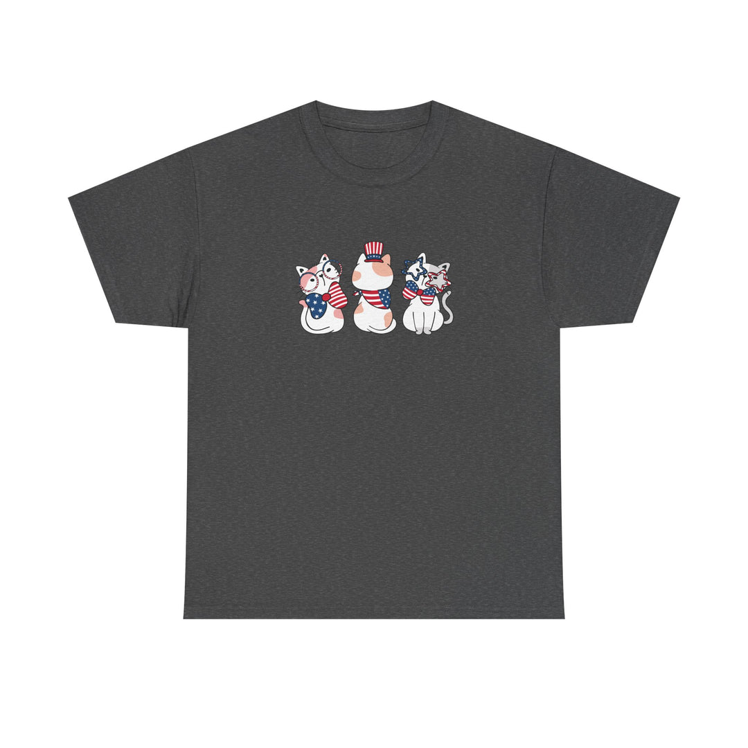 Flag Waving Cats Cotton Tee