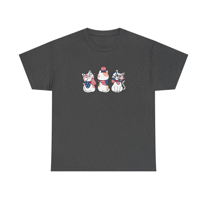 Flag Waving Cats Cotton Tee