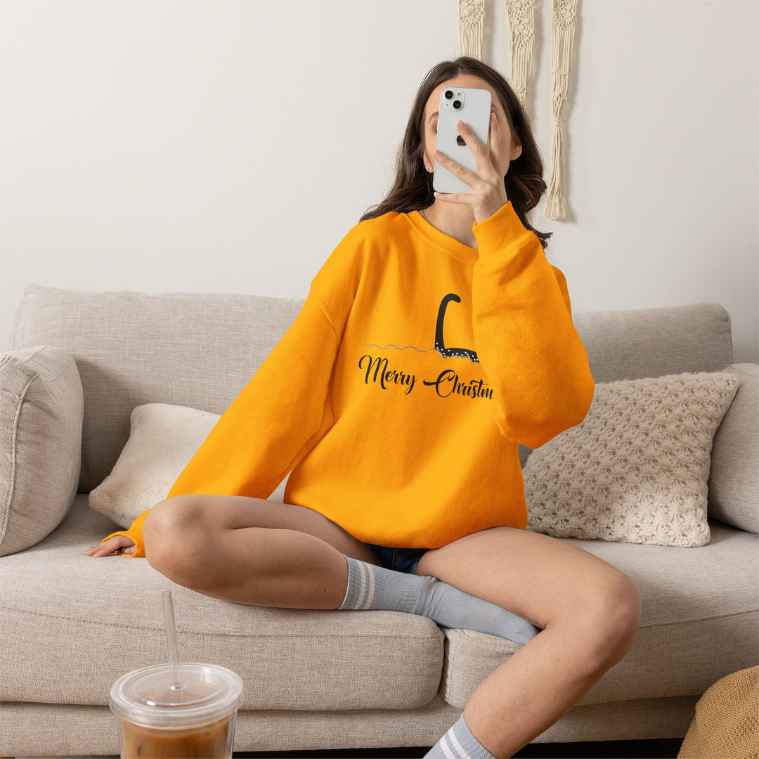 Snowy Christmas Cat Unisex Crewneck Sweatshirt
