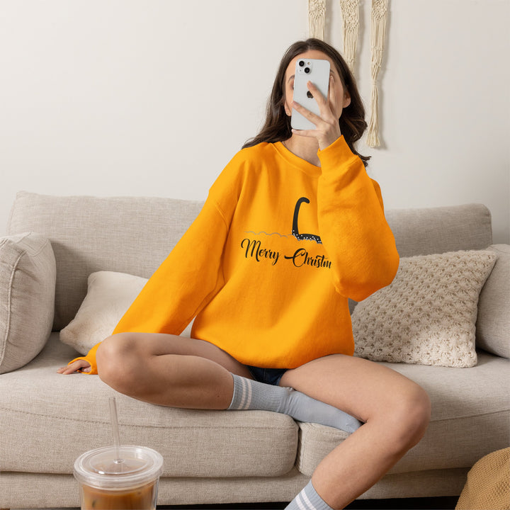Snowy Christmas Cat Unisex Crewneck Sweatshirt