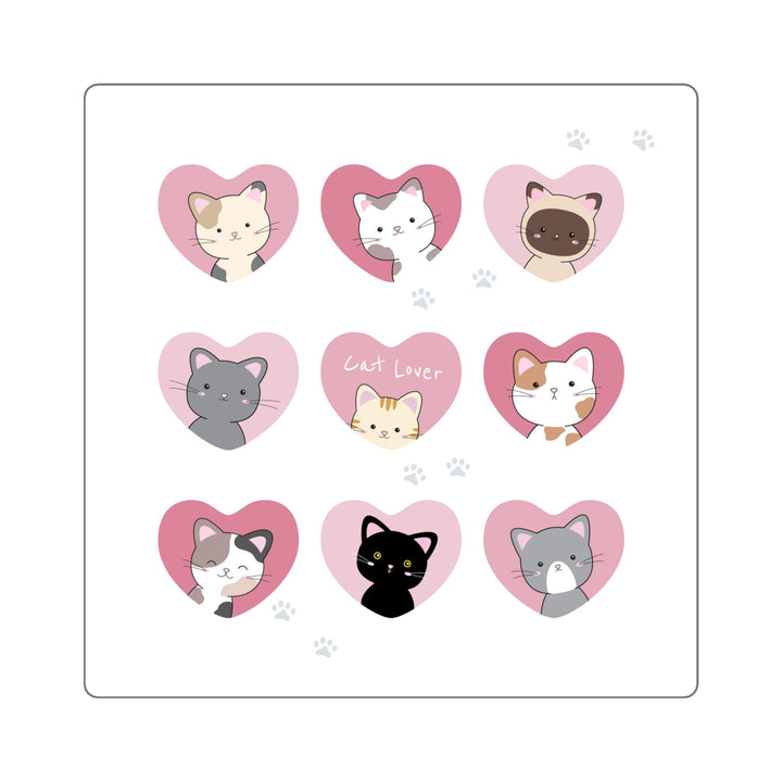 Cat Heart Square Sticker