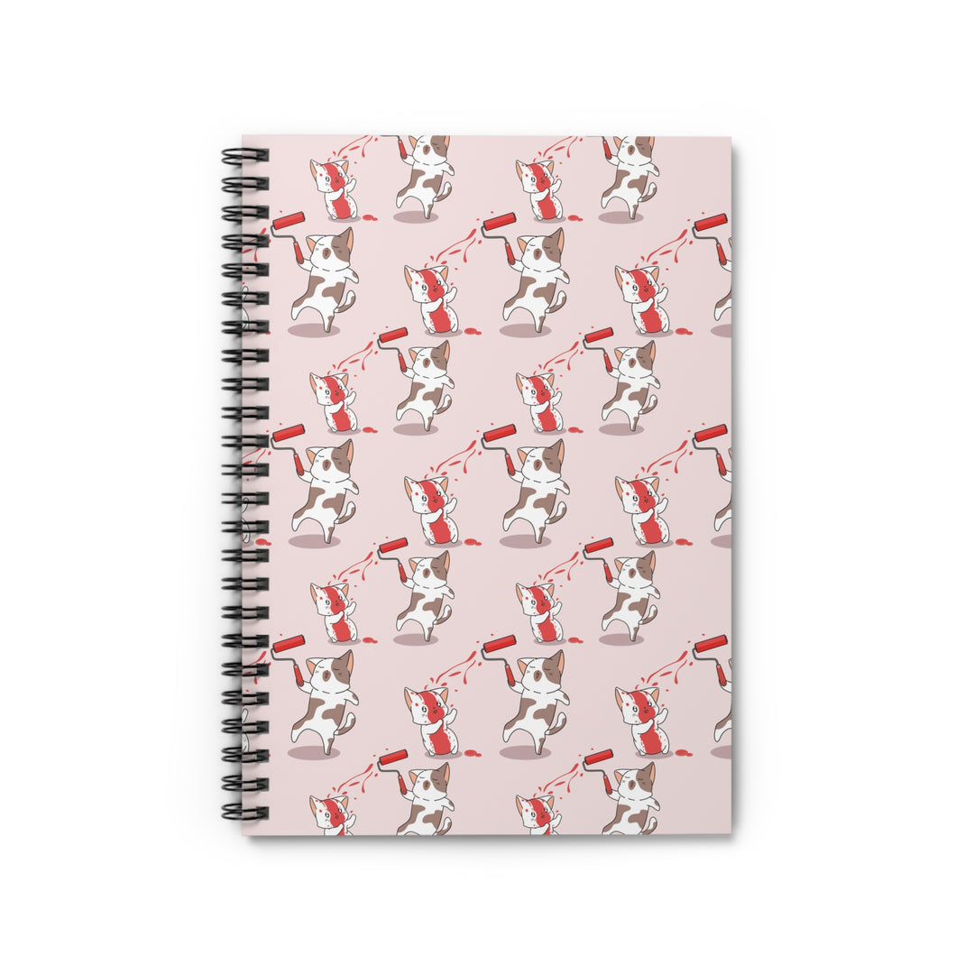 Paint Fight Cat Spiral Notebook