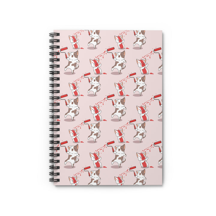 Paint Fight Cat Spiral Notebook