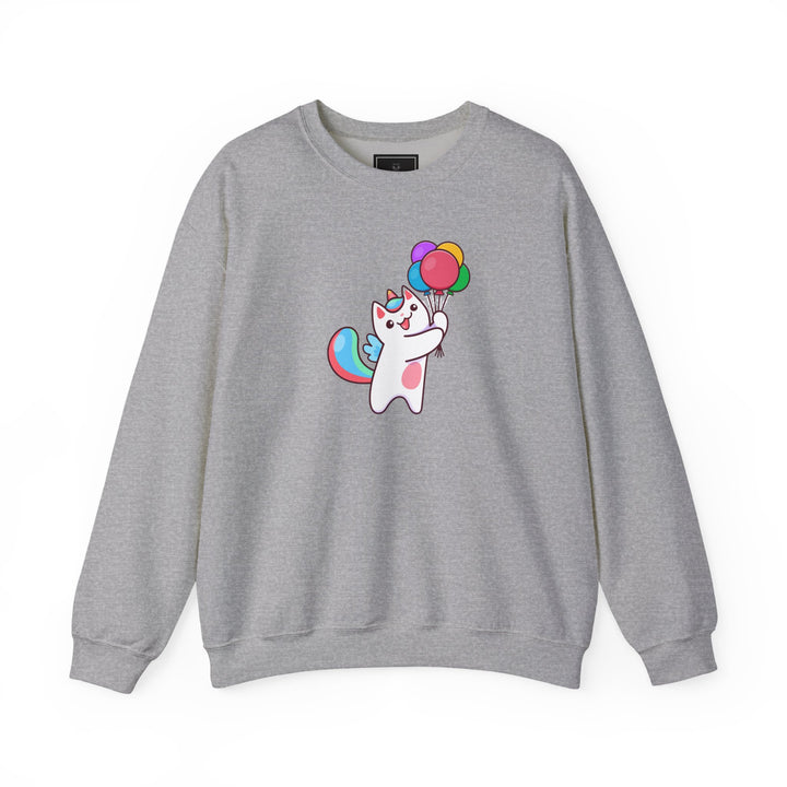 Caticorn and Balloons Unisex Crewneck Sweatshirt