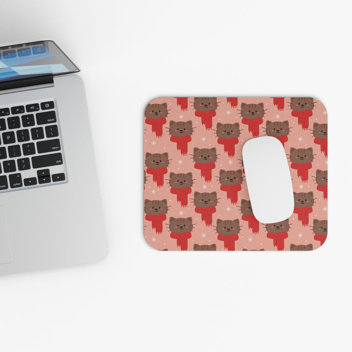 Winter Scarf Cat Mouse Pad
