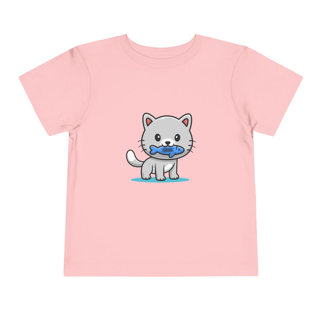 Cat Eating A Fish Toddler Tee