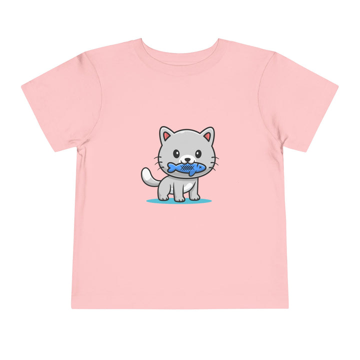 Cat Eating A Fish Toddler Tee
