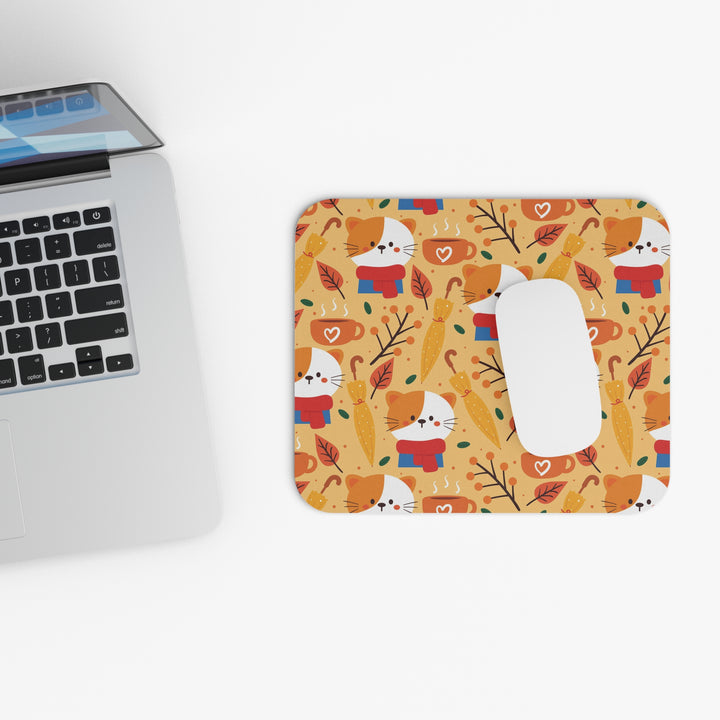 Cozy Fall Cat Mouse Pad