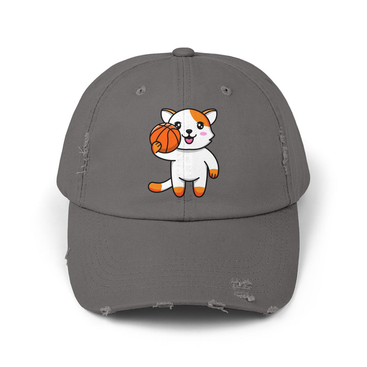 Basketball Cat Unisex Distressed Hat