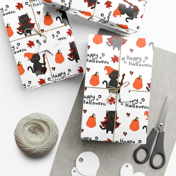 Happy Halloween Black Cat Gift Wrap