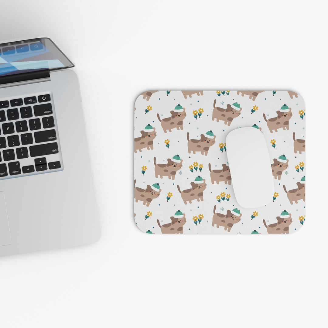 Stocking Hat Cat Mouse Pad
