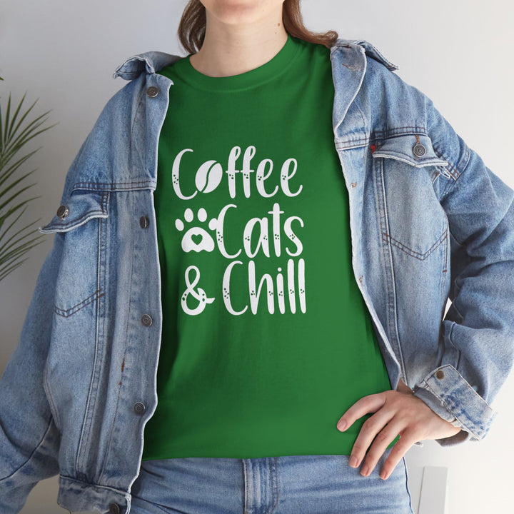 Coffee Cats and Chill Cotton Tee