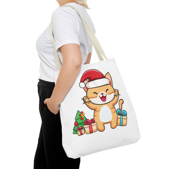 Happy Santa Cat Tote Bag