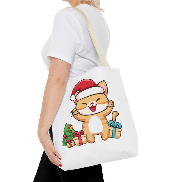 Happy Santa Cat Tote Bag