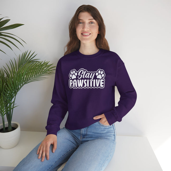 Stay Pawsitive Unisex Crewneck Sweatshirt