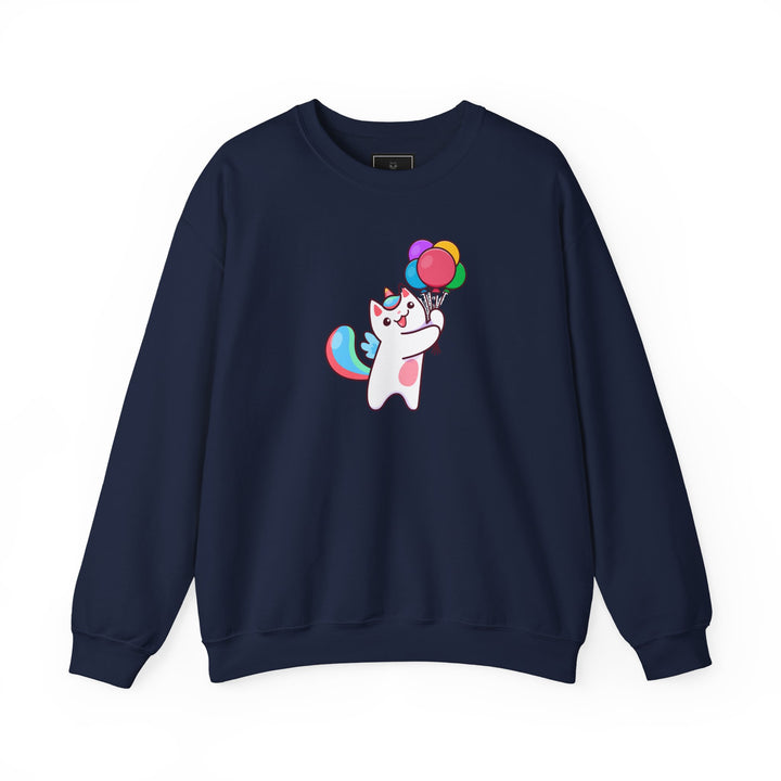 Caticorn and Balloons Unisex Crewneck Sweatshirt
