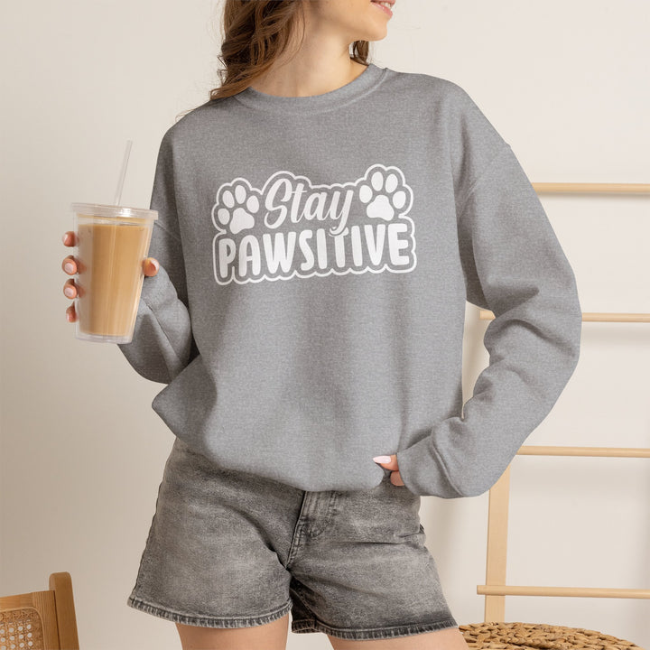 Stay Pawsitive Unisex Crewneck Sweatshirt