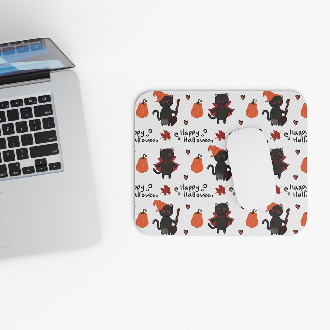Happy Halloween Black Cat Mouse Pad