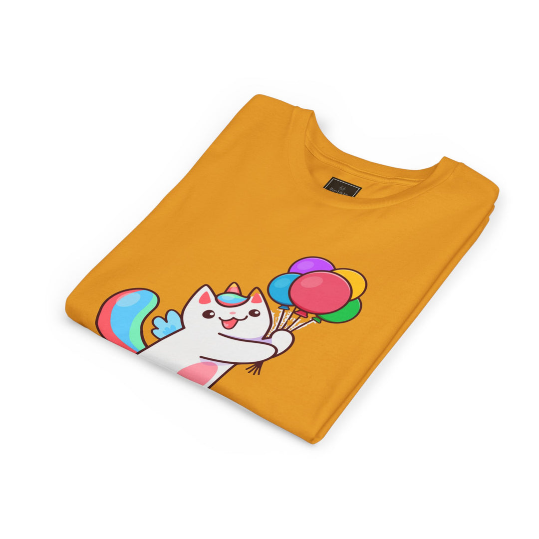 Caticorn and Balloons Youth Short Sleeve Tee