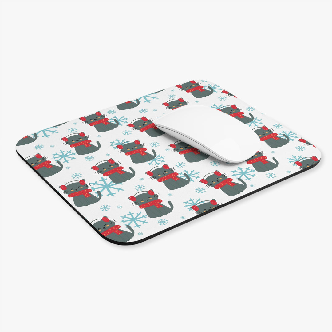 Snowflake Kitty Mouse Pad