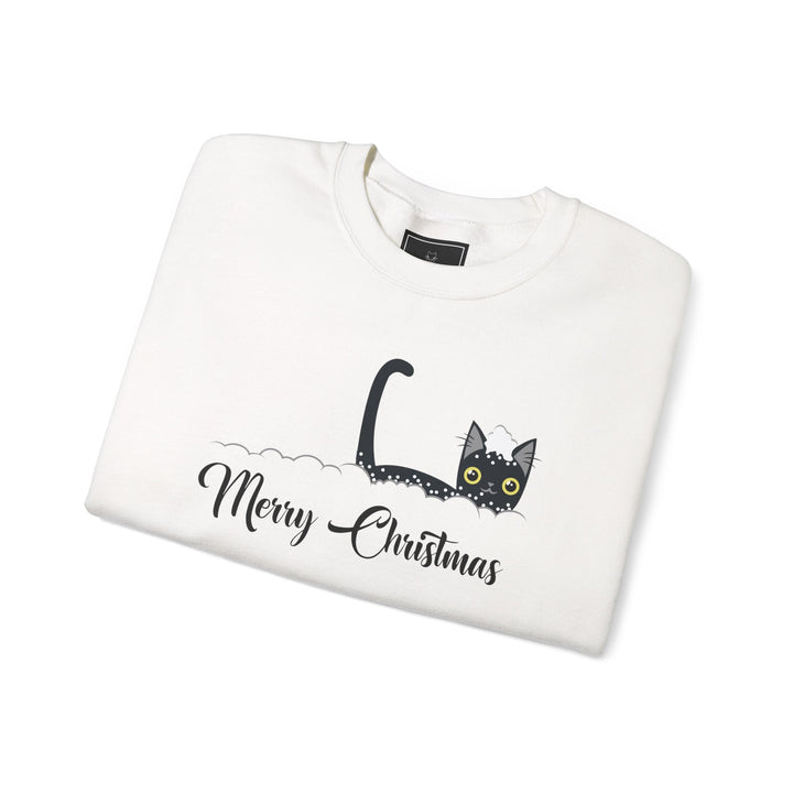 Snowy Christmas Cat Unisex Crewneck Sweatshirt