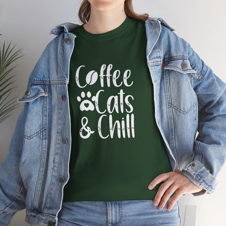 Coffee Cats and Chill Cotton Tee