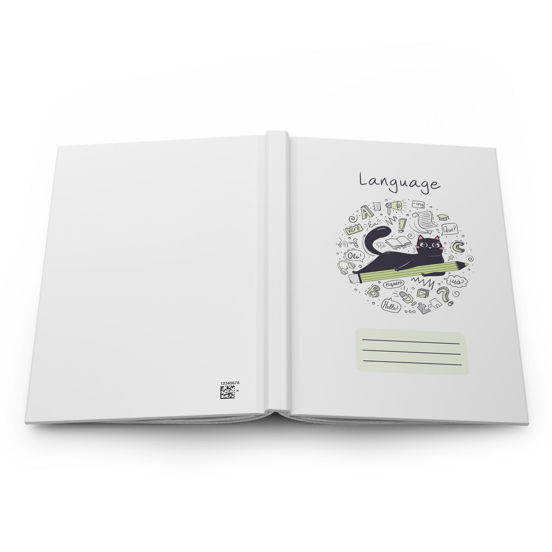 Language Cat Hardcover Journal