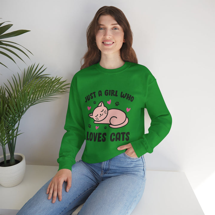 Girl Who Loves Cats Crewneck Sweatshirt