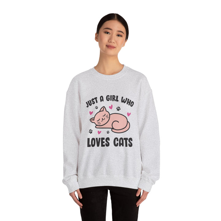 Girl Who Loves Cats Crewneck Sweatshirt