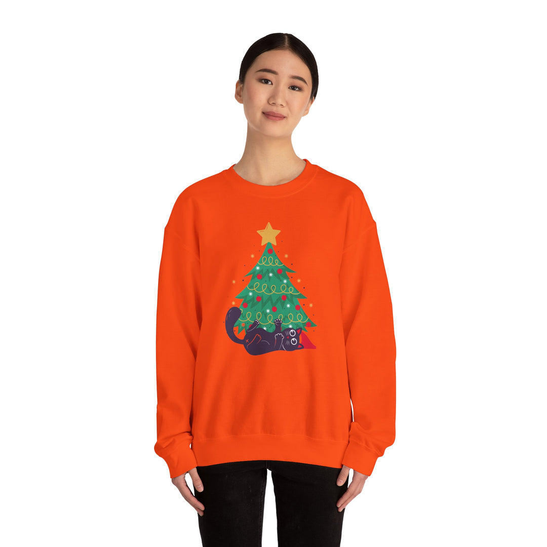 Mischievous Christmas Kitty Crewneck Sweatshirt